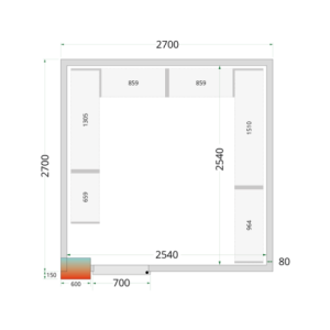 Chladná miestnosť pozitívna TEFCOLD - 2700x2700 | Profesionálne chladené skladovanie