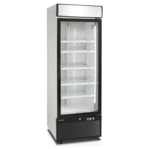 White vertical freezer display - 1 glass door - 412L - TEFCOLD