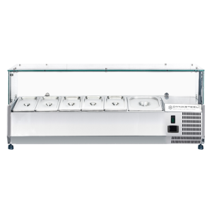 Saladette Chladená Presklená 6 x GN 1/4 Dynasteel: Optimálna organizácia v kuchyni