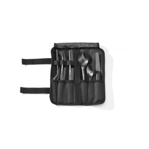 Sada 6 čiernych kuchárskych nástrojov na servírovanie HENDI | Ergonomické nástroje z nerezovej ocele s čiernym povrchom | Ideáln