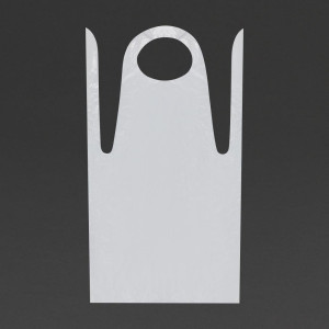 Jednorazový biely zástera z polyetylénu - balenie 100 kusov - FourniResto - Fourniresto