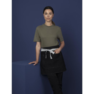 Čierna denimová krátka zástera pre čašníkov Southside 400 x 760 mm - Odevy pre kuchárov Whites - Fourniresto