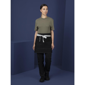 Čierna denimová krátka zástera pre čašníkov Southside 400 x 760 mm - Odevy pre kuchárov Whites - Fourniresto