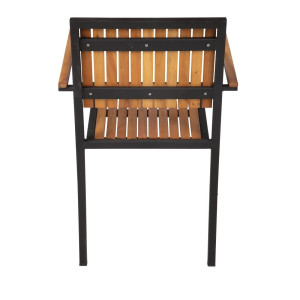 Kreslá z ocele a akácie - sada 4 kusov - Bolero - Fourniresto