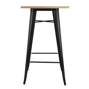 Black Bar Table with Bolero Wood Top - Elegant and Functional