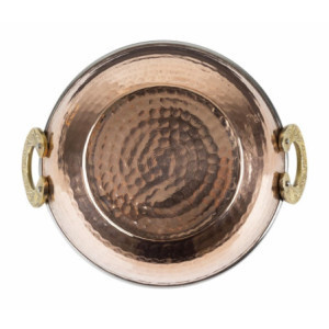 Medená panvica Kadai s nerezovými rukoväťami - 660 ml - Olympia