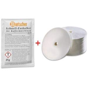 Balíček odstraňovača vodného kameňa a filtrov pre kávovar Regina 90 a Pro 100T.