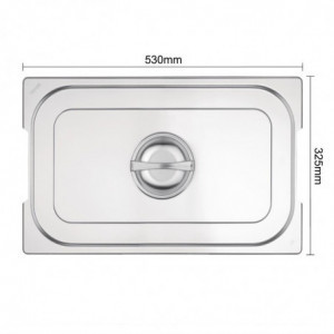 Veko GN 1/2 z nerezovej ocele pre nádobu s rukoväťami - Vogue - Fourniresto