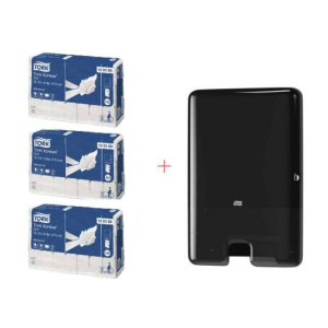 Balíček pre distribúciu papierových utierok s čiernym interfoliáciou a jemnými papierovými utierkami s pokročilou interfoliáciou