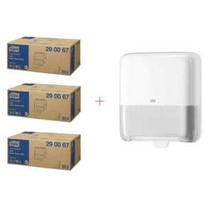Balíček pre distribúciu papierových utierok na ruky biely a jemné papierové utierky Advanced.